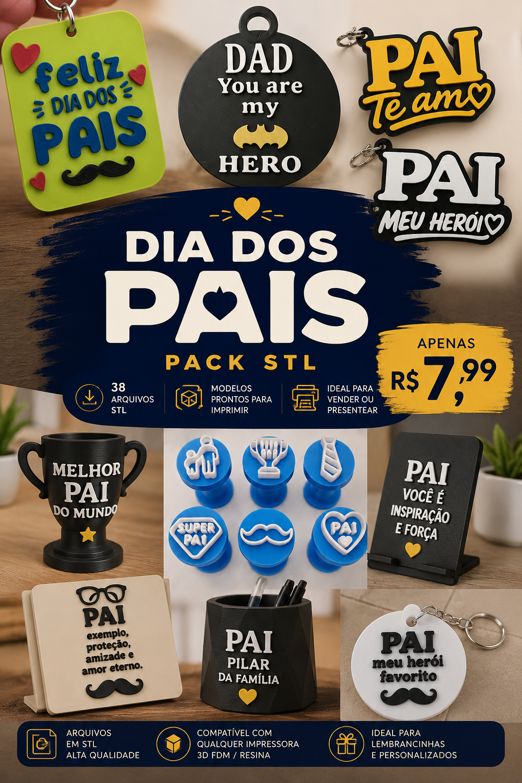 Pack STL Dia dos Pais